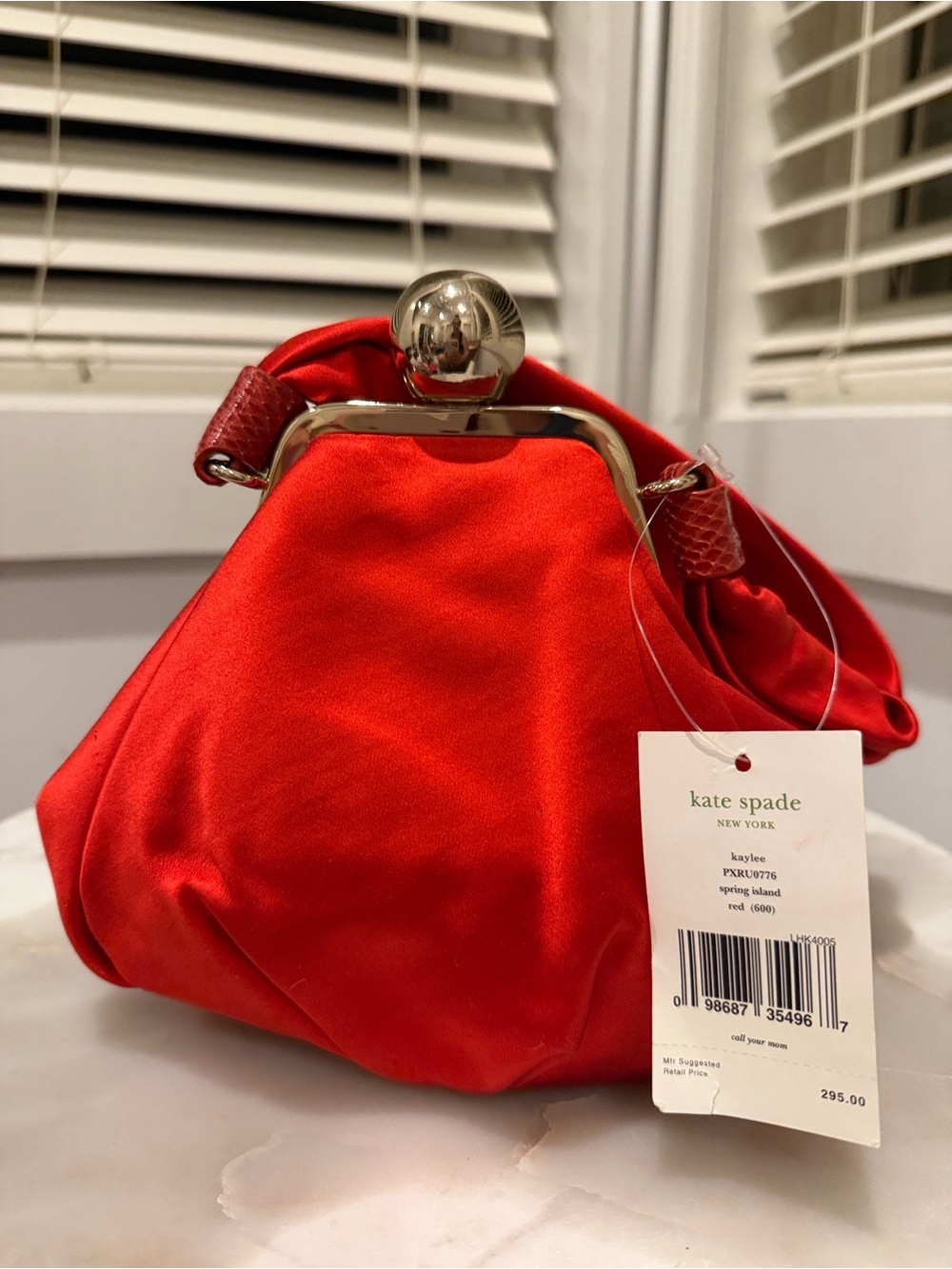 NWT Kate Spade Kaylee Satin Kiss-Lock Bag
